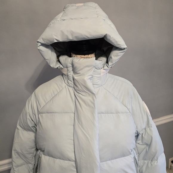 Canada Goose Pale Blue Quilted Hooded Puffer Jacket S - Picture 3 of 14